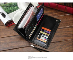 Long Business Men's Leather Wallet Purse For Male Causal Large Capacity