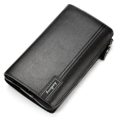 Business Men's leather wallet with coin pocket man purse phone clutch bag