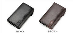 Business Men's leather wallet with coin pocket man purse phone clutch bag