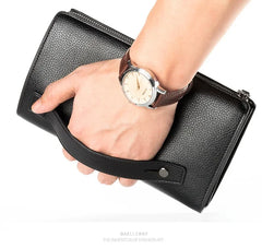 Business Men's leather wallet with coin pocket man purse phone clutch bag