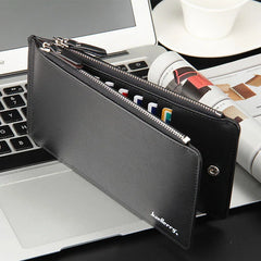Brand Long Credit Card Holder Men's Leather Wallet With Coin Pocket