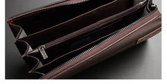 Business Men's leather wallet with coin pocket man purse phone clutch bag