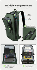 Heroic Knight Men Business Backpack Multifunction Slim Laptop Bag