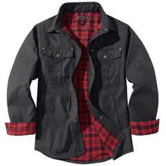 Mens Plus Size Lapel Plaid Flannel Casual Jacket European Color Jacket