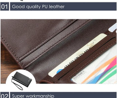 Long Business Men's Leather Wallet Purse For Male Causal Large Capacity