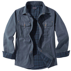 Mens Plus Size Lapel Plaid Flannel Casual Jacket European Color Jacket