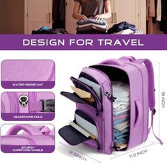 Travel Backpack for Women Expanable Carry on Backpack Waterproof Business