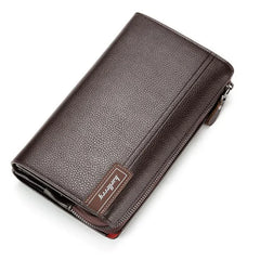 Business Men's leather wallet with coin pocket man purse phone clutch bag