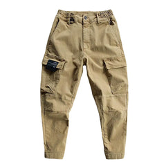 Mens Fashion Casual Loose Hip Hop Nine Point Casual Pants Tie Foot Pants