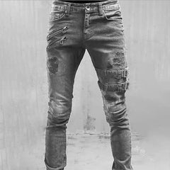 2026 New Jeans Men Fashion Hole Streetwear Jeans Denim Pants For Men