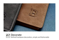 New Retro Men Short Wallet with Zipper Coin Bag Men Leather Wallet