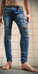 2026 New Jeans Men Fashion Hole Streetwear Jeans Denim Pants For Men