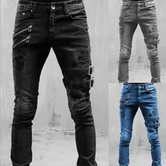 2026 New Jeans Men Fashion Hole Streetwear Jeans Denim Pants For Men