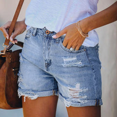 Summer Womens Jeans Shorts Pocket Denim Pants Female Casual Shorts