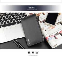 Brand Long Credit Card Holder Men's Leather Wallet With Coin Pocket