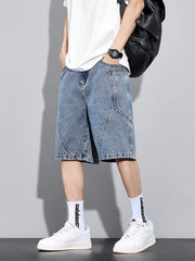 Men's Summer Denim Cargo Shorts Big Size Straight Baggy Jeans Shorts