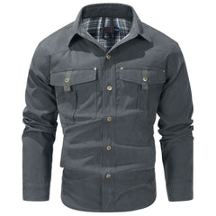 Mens Plus Size Lapel Plaid Flannel Casual Jacket European Color Jacket