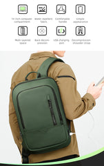 Heroic Knight Men Business Backpack Multifunction Slim Laptop Bag