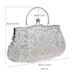 Women's Retro Small Totes Evening Bags Beaded Embroidered Ladies Handbags