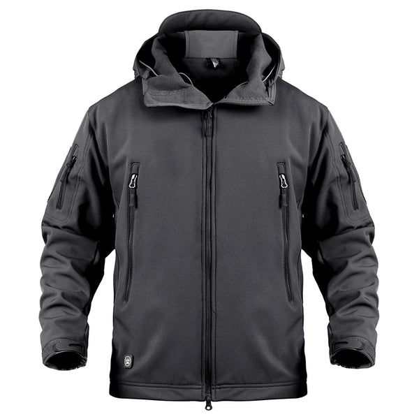 Men's Waterproof Tactical Softshell Jacket Winter Warm Fleece Hooded Coat