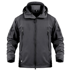 Men's Waterproof Tactical Softshell Jacket Winter Warm Fleece Hooded Coat