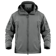 Men's Waterproof Tactical Softshell Jacket Winter Warm Fleece Hooded Coat