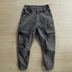 Mens Fashion Casual Loose Hip Hop Nine Point Casual Pants Tie Foot Pants