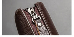 Business Men's leather wallet with coin pocket man purse phone clutch bag