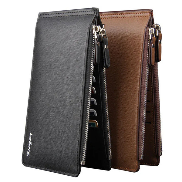Brand Long Credit Card Holder Men's Leather Wallet With Coin Pocket