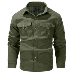 Mens Plus Size Lapel Plaid Flannel Casual Jacket European Color Jacket
