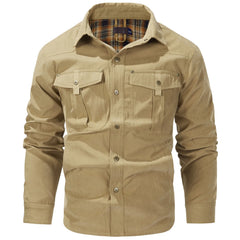 Mens Plus Size Lapel Plaid Flannel Casual Jacket European Color Jacket