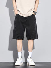 Men's Summer Denim Cargo Shorts Big Size Straight Baggy Jeans Shorts