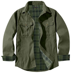 Mens Plus Size Lapel Plaid Flannel Casual Jacket European Color Jacket