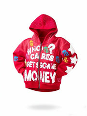 Men Gothic Hoodies Vintage Washing Letter Printed Hoodie Sweatshirt