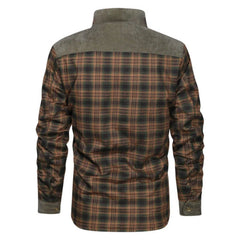 Men's Winter Fleece Lined Flannel Plaid Shirt Jacket With Button Down Jacket