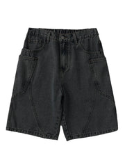 Men's Summer Denim Cargo Shorts Big Size Straight Baggy Jeans Shorts
