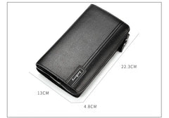 Business Men's leather wallet with coin pocket man purse phone clutch bag
