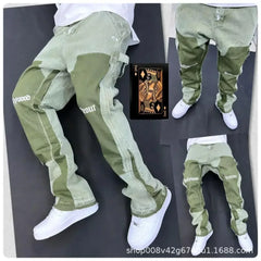 Mens Ripped Baggy Jeans Distressed Denim Streetwear Skateboard Pants