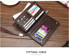 Long Business Men's Leather Wallet Purse For Male Causal Large Capacity