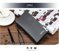 Long Business Men's Leather Wallet Purse For Male Causal Large Capacity