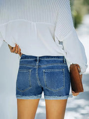Women's Jeans Shorts Casual Washed Slim Fit Simple Style plus Size Shorts