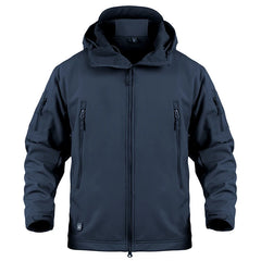 Men's Waterproof Tactical Softshell Jacket Winter Warm Fleece Hooded Coat