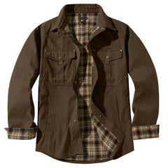Mens Plus Size Lapel Plaid Flannel Casual Jacket European Color Jacket
