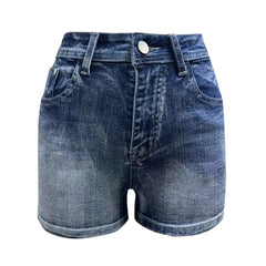 High Waist Denim Shorts Slim Fit Wrap Hip Women Jeans Pants
