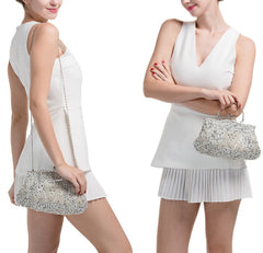 Women's Retro Small Totes Evening Bags Beaded Embroidered Ladies Handbags