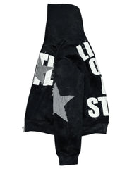 Men's Y2k Letter Graphic Long Sleeve Hoodie Vintage Loose Fit Hooded