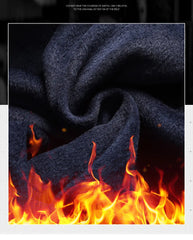 Men's Fleece Lining Sweater Autumn Winter Pullover Polo Shirt Top Clothes