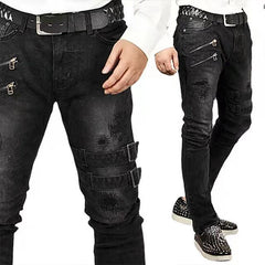 2026 New Jeans Men Fashion Hole Streetwear Jeans Denim Pants For Men