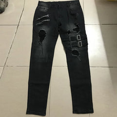2026 New Jeans Men Fashion Hole Streetwear Jeans Denim Pants For Men