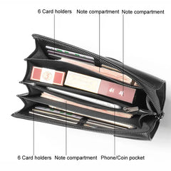 Business Men's leather wallet with coin pocket man purse phone clutch bag